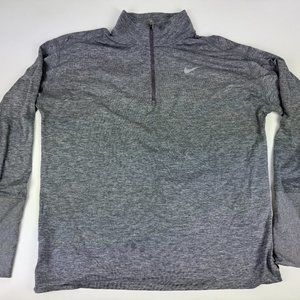 Nike Running Dri-Fit Womens Grey Long Sleeve Quarter Zip - Size Large